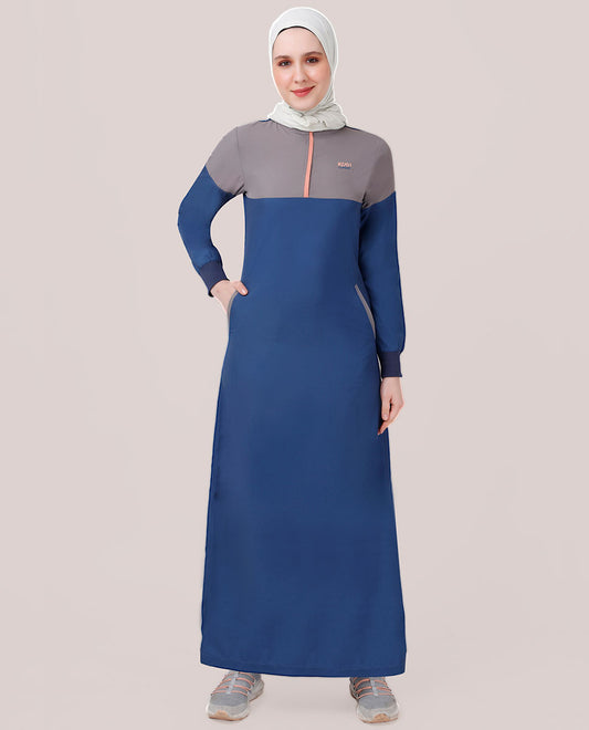 Navy Peony Color Contrast Jilbab