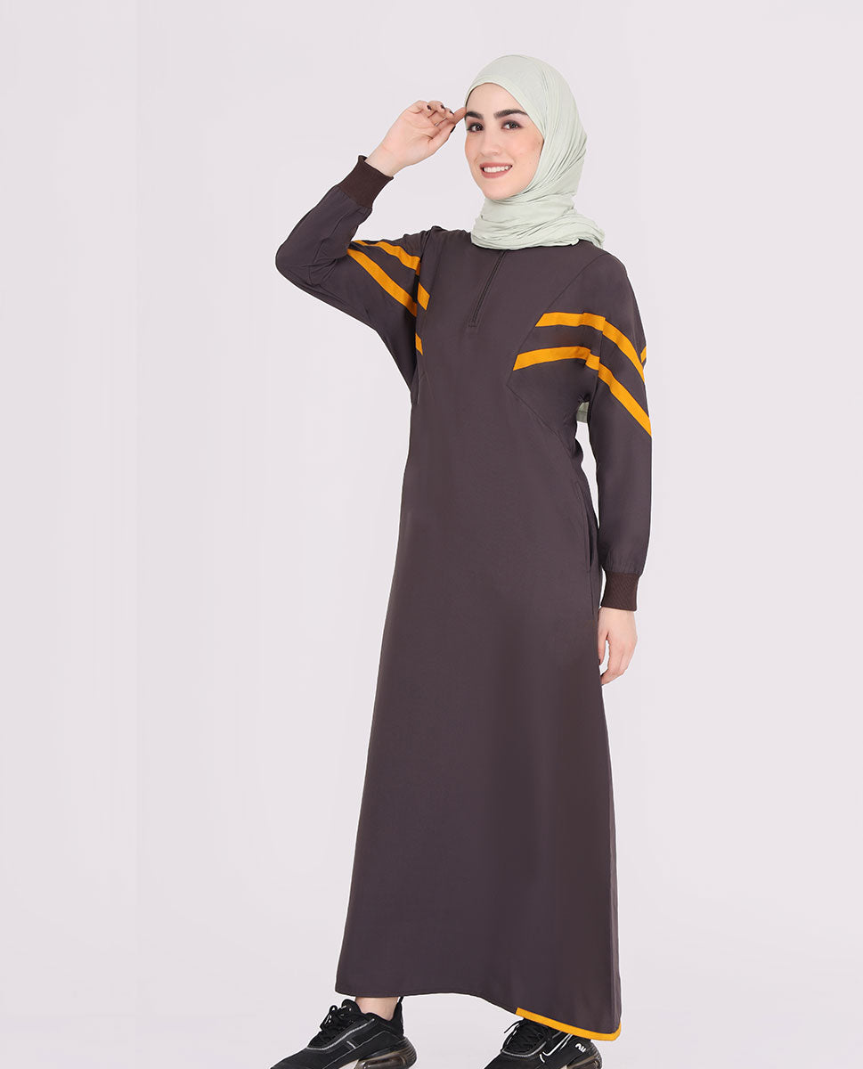 Shale Contrast Stripes Jilbab