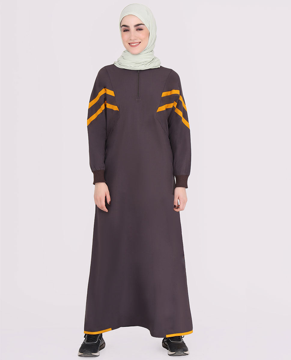 Shale Contrast Stripes Jilbab