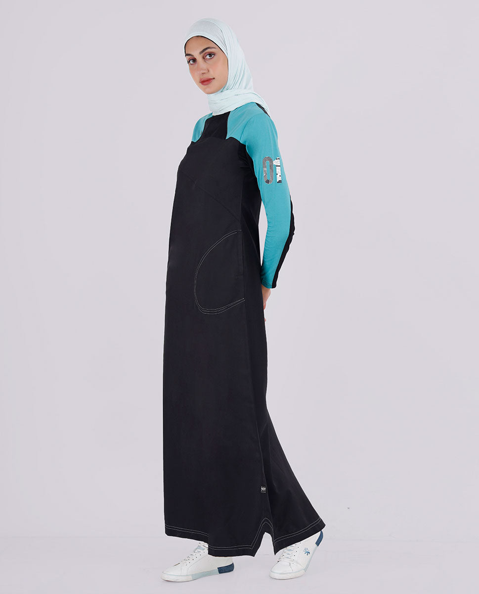 Aqua Highlights Black Jilbab