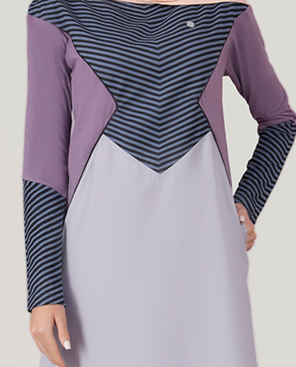 Lovely Lilac Round Collar jilbab